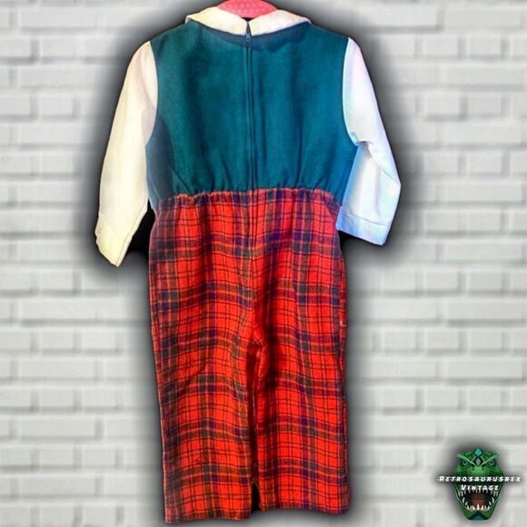 VINTAGE 1980’s Holiday Christmas Wool Plaid Pants & Vest Special Occasion Outfit - Picture 2 of 6